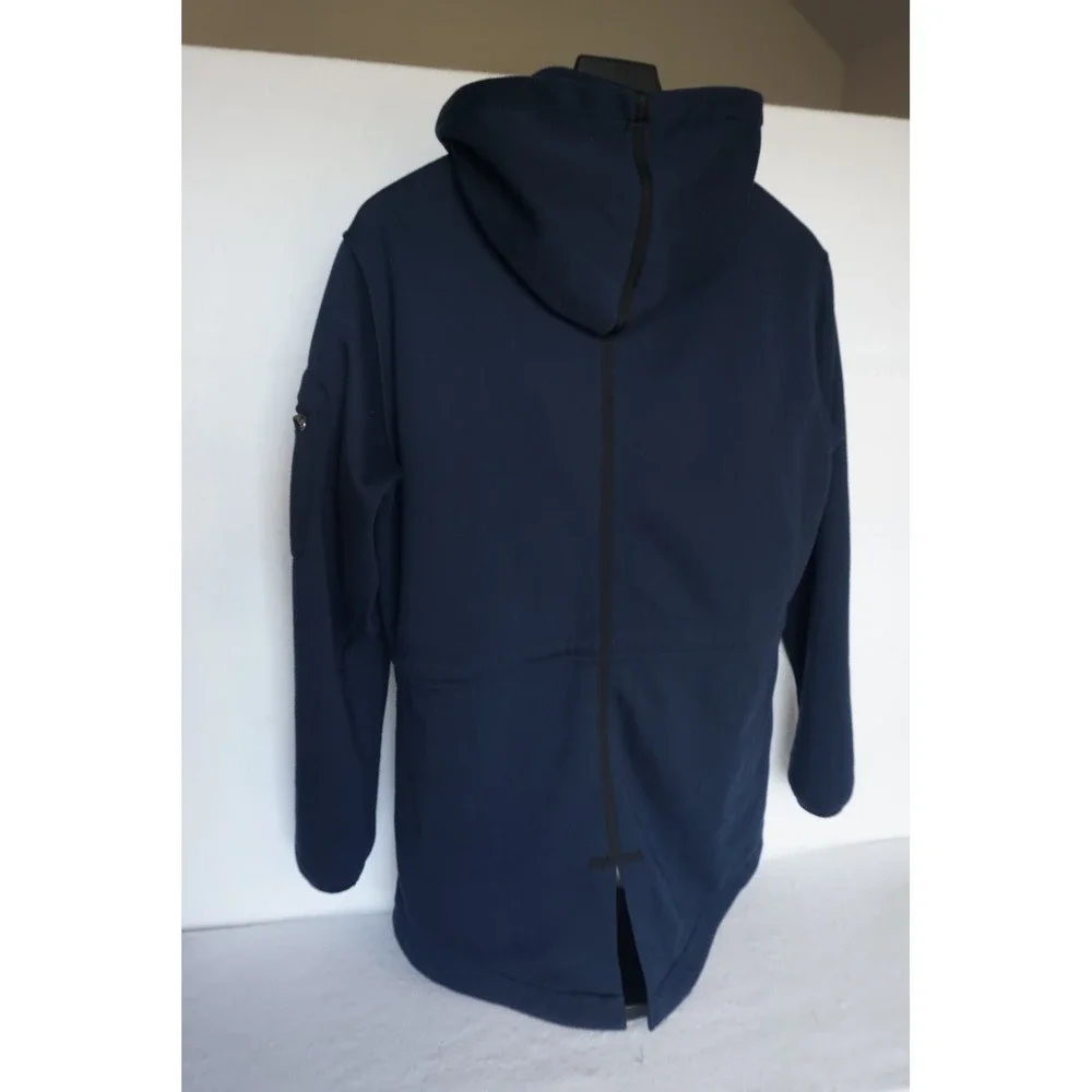 Elements Athleisure Navy Blue Fleece Lined Softshell Hooded Jacket L, WT133-01